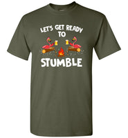 Let's get ready to stumble flamingo drink beer camping tee shirts