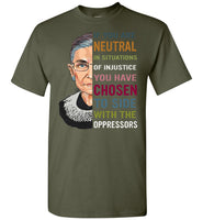 Ruth If You are Neutral Bader in Situations of Injustice Notorious RBG Tee Ginsburg T Shirt