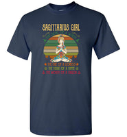 Sagittarius girl the soul of a witch fire lioness heart hippie mouth sailor birthday vintage Tee shirt