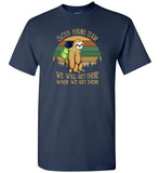 Sloth hiking team when will we get there vintage retro camping Tee shirt