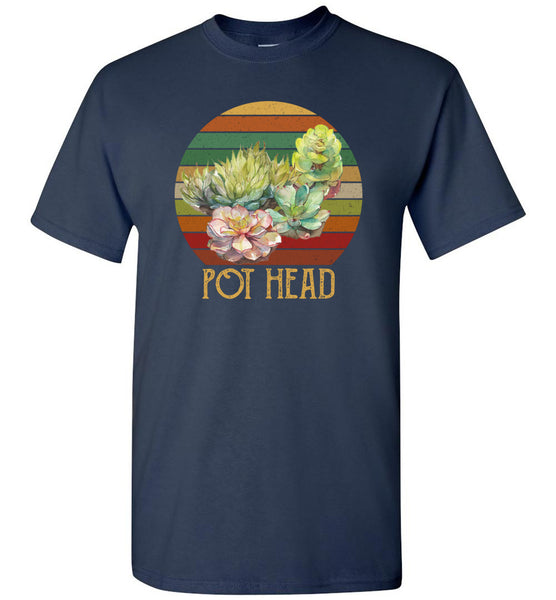 Succulent plants pot head vintage retro gift Tee shirt