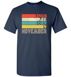 Kings are born in November vintage T-shirt, birthday's gift tee for men