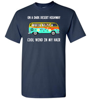 Hippie car cat on a dark desert highway cool wind in my hair T-shirt