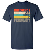 Legends are born in February vintage T-shirt, birthday's gift tee
