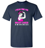 I wear pink for breast cancer awareness, woman strong pink warrior Tee shirt