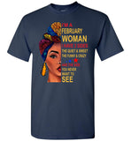 February woman three sides quiet, sweet, funny, crazy, birthday gift T shirt