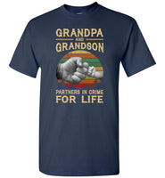 Grandpa and grandson partners in crime for life father's day gift vintage Tee shirt