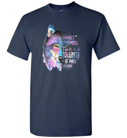Wolf colorful it takes strength to tolerate the pain everyday autism awareness tee shirt