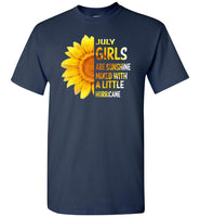 July girls are sunshine mixed with a little Hurricane sunflower T-shirt