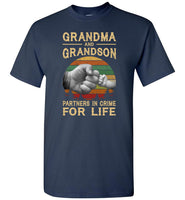 Grandma and grandson partners in crime for life mother's day gift vintage Tee shirt