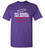 51% Angel 49% Bitch Do Not Push It Tee Shirt Hoodie