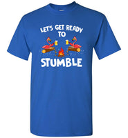 Let's get ready to stumble flamingo drink beer camping tee shirts