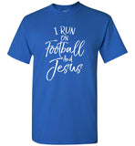 I run on football and jesus tee shirt hoodie