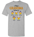 Personalized Grandma Belongs to Grandkids Custom Name Candy Halloween Gift Idea For Mimi Nana Gigi Mom T Shirt