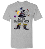 Personalized Grandma Witch Halloween Gift Idea For Nana Mom Mimi From Grandkids Custom Name T Shirt