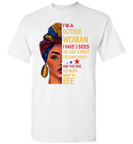 October woman three sides quiet, sweet, funny, crazy, birthday gift T shirt