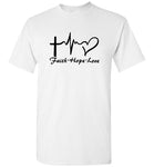 Cross Heartbeat Faith Hope Love T Shirts