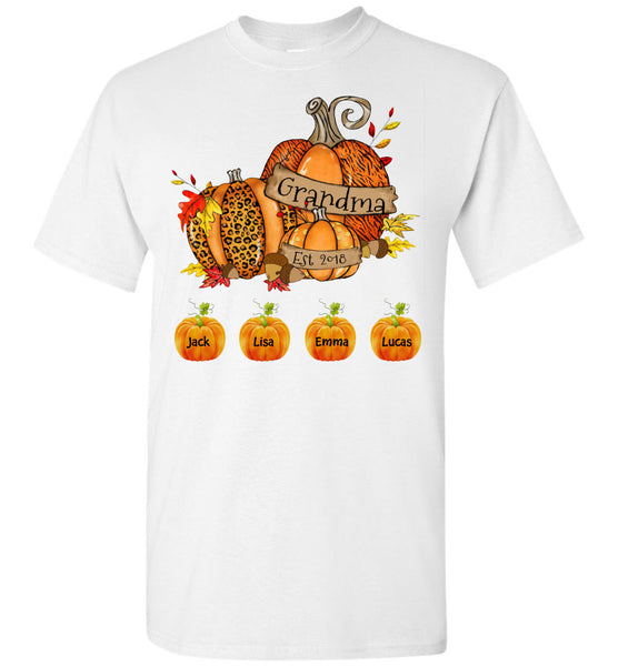 Personalized Grandma Est Halloween Gift Idea For Grandma Mom Nana Mimi From Grandkid Kids Custom Name T Shirt