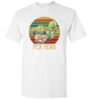 Succulent plants pot head vintage retro gift Tee shirt