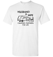 Husband and wife camping partners for life tee shirt