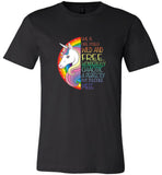Unicorn rainbow she is life itself wild free wonderfully chaotic put together mess tee shirt