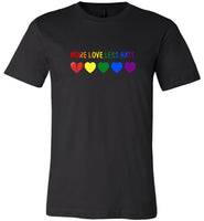 More Love Less Hate LGBT Rainbow Gay Tee Shirt