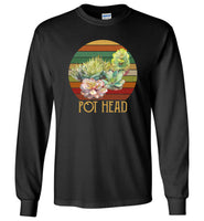 Succulent plants pot head vintage retro gift Tee shirt