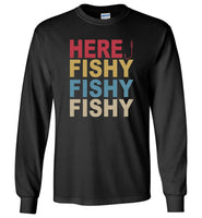 Here fishy fishy fishy vintage love fishing gift tee shirt