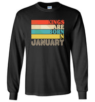 Kings are born in January vintage T-shirt, birthday's gift tee for men