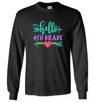 Hello fourth 4th grade first day back to school tee shirt hoodie