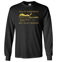 Hello darkness my old friend, guitar lake shadow, guitar lover, love guitar T- shirt