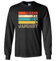 Queens are born in January vintage T shirt, birthday's gift tee for women