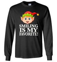 Smiling is my favorite funny christmas elf shirt men,women