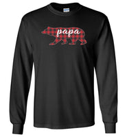 Red Plaid Papa Bear Matching Buffalo Family Pajama T-Shirt