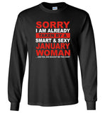 I taken by smart sexy January woman, birthday's gift tee for men women