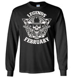 Legends are born in February, skull gun birthday's gift tee shirt