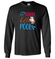 Unicorn bye school hello pool funny tee shirt hoodie