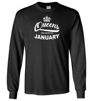 Queens are born in January, birthday gift T shirt