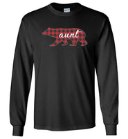 Red Plaid Aunt Bear Matching Buffalo Family Pajama T-Shirt