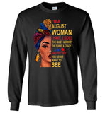 August woman three sides quiet, sweet, funny, crazy, birthday gift T shirt