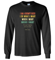 I am a grumpy biker I do what where when I want except I gotta ask my wife one sec vintage tee shirt
