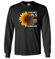 Sunflower January girls are sunshine mixed with a little Hurricane T-shirt