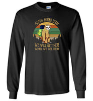 Sloth hiking team when will we get there vintage retro camping Tee shirt