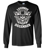 Legends are born in December, skull gun birthday's gift tee shirt