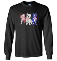 Pitbull dog america flag tee shirt