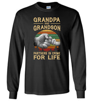 Grandpa and grandson partners in crime for life father's day gift vintage Tee shirt