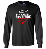 51% Angel 49% Bitch Do Not Push It Tee Shirt Hoodie