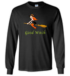 Halloween good witch broom hat t shirt