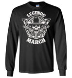 Legends are born in March, skull gun birthday's gift tee shirt