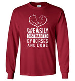 Easily distracted by horses and dogs tee shirt hoodies